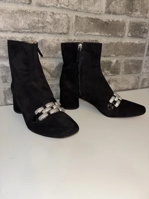 MARC JACOBS BLACK WOMENS REMI CHAIN LINK ANKLE BOOT 41 - Immagine 1 di 4