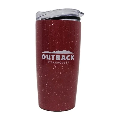 Taza de viaje de vacaciones Outback Steakhouse Red Speckle aislada de 20 oz RARA Foto 1 de 4
