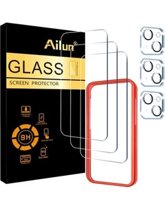 Ailun Glass Screen Protector for iPhone 16  iPhone 15 / 15 Pro-6.1 Inch (3 Pack) - Picture 1 of 1