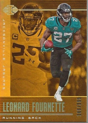 2019 Panini Illusions Trophy Collection Gold #16 Leonard Fournette /399 - FB - Image 1 of 2