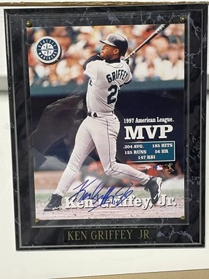 Griffey Jr 1997 Mariners MVP Autographed Plaque 10” X 8”. 40% Off Tees/Hats! - Image 1 of 3