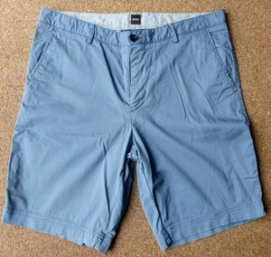 MENS HUGO BOSS BLACK BLUE SLICE SUMMER COTTON GOLF CHINO BEACH SHORTS WAIST 36 - Picture 1 of 5