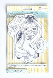 Prima Jamie Dougherty Stamp - Catrina Sugar Skull - Day of The Dead. Halloween - Picture 1 of 2