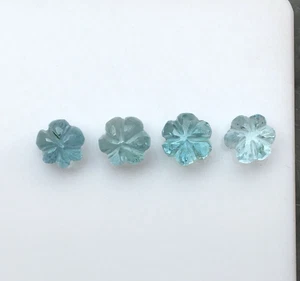 Stunning aquamarine melon carving cabochon 4 pieces handmade design 5.35 carat - Picture 1 of 5