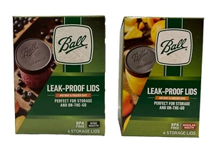Ball Mason Jar Lids Leak-proof Storage Caps. 6 Wide Mouth and 6 Regular Mouth - Picture 1 of 3