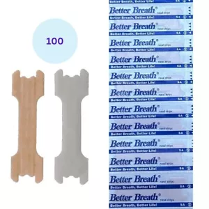 100 x Better Breath Nasal Nose Strips Right Easy Stop Anti Snoring Sleep Tape - Picture 1 of 8