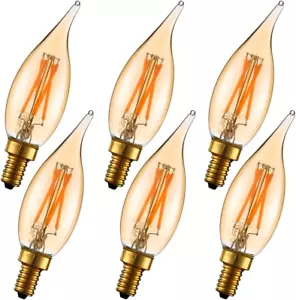Dimmable 4W 2200K Amber CA10 Led Bulb E12 Candelabra Led 250Lm, Warm White, 40W - Picture 1 of 7
