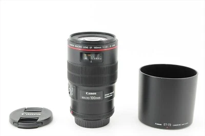 Canon EF 100mm F/2.8 L Macro IS USM Lens + Hood Near Mint From JP #23M - Image 1 of 4