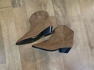 SCHUTZ Mujer 7 B Western Botín Gamuza Cuero Superior y Suela Cuero Botas - Imagen 1 de 10