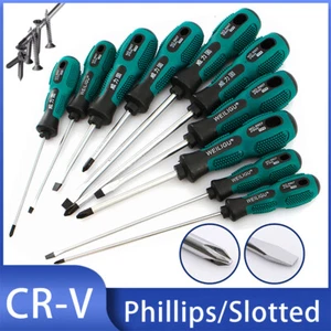 Magnetic Screwdriver Set Heavy Duty Cross Phillips & Slotted Go Through Drivers - Picture 1 of 36