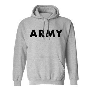 US "ARMY" Hooded Sweatshirt in Gray - Adult Small to 5X - Picture 1 of 1