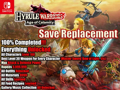 Hyrule Warriors: Age of Calamity 100% Completed Unlocked Level 100 - Image 1 of 4