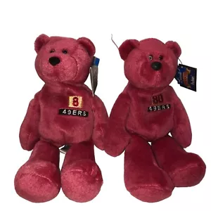 49ers JERRY RICE STEVE YOUNG LIMITED TREASURES BEARS STUFFED ANIMAL PLUSH 8 INCH - Picture 1 of 9