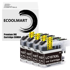4BK Ink Cartridge fits Brother LC107 LC105 MFC-J4510DW MFC-J4710DW MFC-J4410DW - Picture 1 of 1