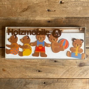 Vintage Heller Holzmobile Baby Wooden Mobile - Teddy Bears - West Germany - Picture 1 of 13