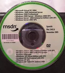 Windows 2000 Windows XP Server 2003 Editions Spanish w/ Product Key - Picture 1 of 1