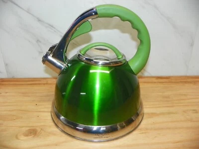 LENOX 2.5 QT. GREEN WHISTLING TEA POT AMERICAN BY DESIGN CLEAN - Image 1 of 4