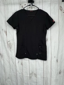 Black Dickies Scrubs Xtreme Stretch V Neck Top 82851 BLKZ - Picture 1 of 11