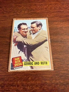 1962 Topps #140 Gehrig And Ruth HOF. VG - Picture 1 of 2