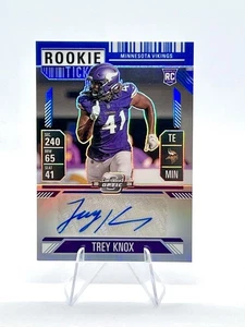 TREY KNOX 2024 Contenders Optic Rookie Ticket Blue PRIZM AUTO /75 Vikings - Picture 1 of 2