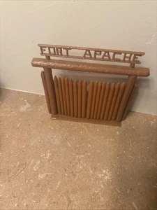 Marx Fort Apache Play Set Gate With Doors Brown Late 50s - Picture 1 of 5