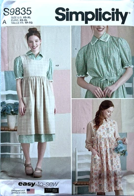 Simplicity  Pattern  S9835   Dress & Pinafore Apron in 2 Lengths   Sizes:  XS-XL - Image 1 of 2