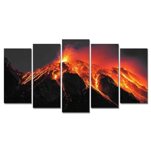 Derkymo Large Hawaii Volcano Erupting Canvas Wall Art - Picture 1 of 8