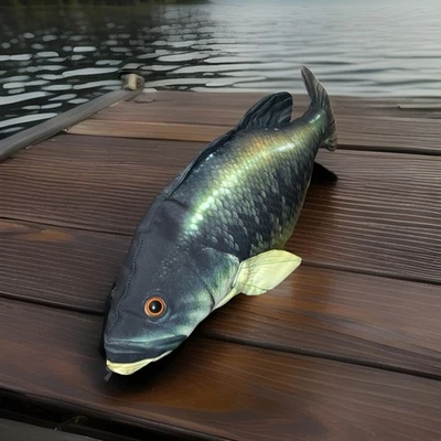 Large Vintage Fish Pillow Plush Toy Man Cave  Decor 24” Stuffed Animal - Image 1 of 4