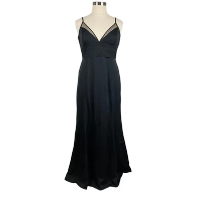 Vestido formal para mujer AQUA talla 16 negro sin espalda sin mangas línea A vestido de noche Foto 1 de 4