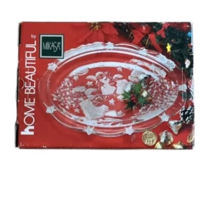 Mikasa Festive Time Angels And Stars Oval Holiday Sweet Platter - Picture 1 of 9