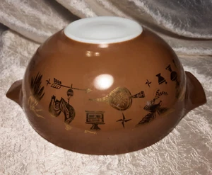 Vintage Pyrex "Early American Golden" 4 Quart Rührschüssel - kleiner Unvollkommenheit - Bild 1 von 13