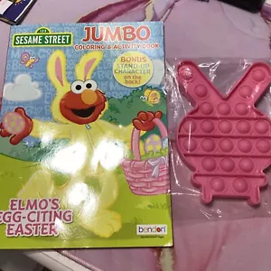 Sesame Street Elmo`s Egg Citing Easter Jumbo Color Activity Book Bunny Fidget - Imagen 1 de 1