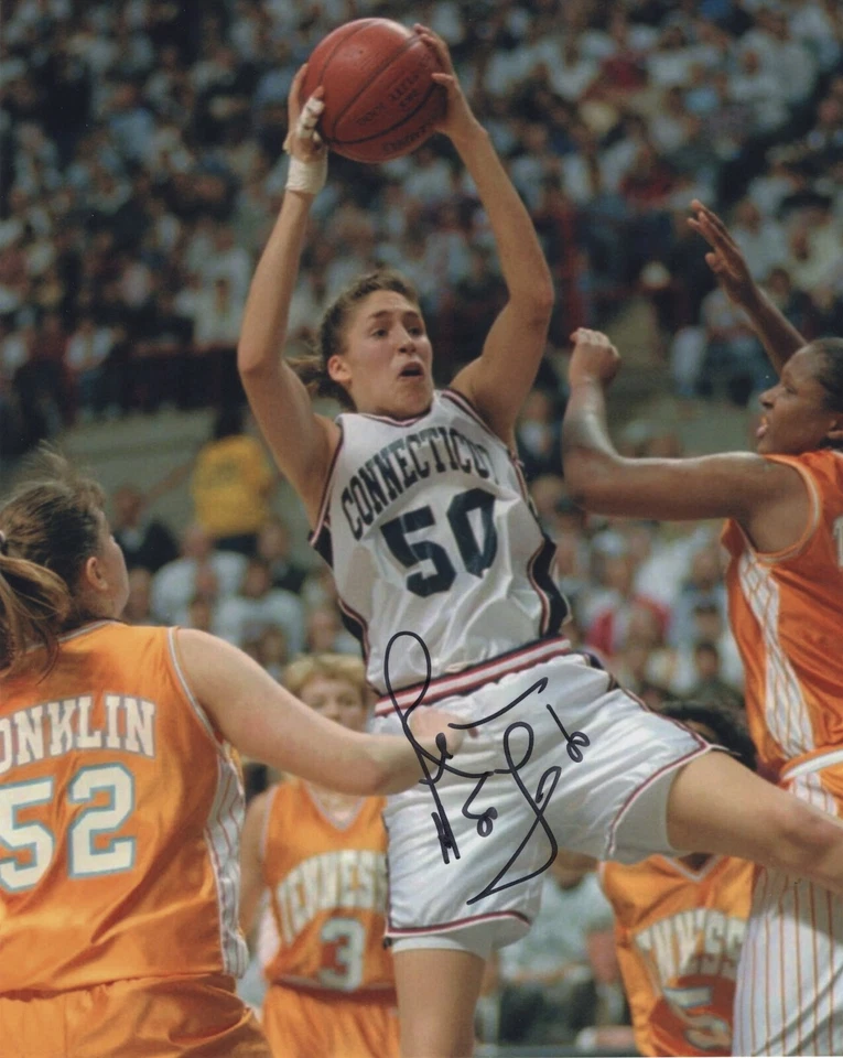 REBECCA LOBO SIGNED UCONN UNIVERSITY OF CONNECTICUT BASKETBALL  8X10 PHOTO #2  - Image 1 of 1