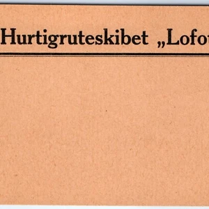 c1960s Norway Hurtigruteskibet Luggage Tag Label MS Lofoten Ship Liner C42 - Bild 1 von 3