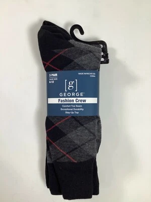 Calcetines para hombre George multicolor/estiño moda (talla 6-12) paquete de 3 ¡NUEVOS! Nuevo con etiquetas Foto 1 de 2