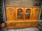Vintage oak French Louis XV carved Sideboard Cabinet