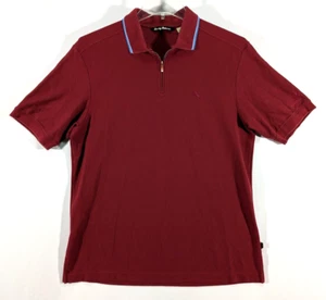 Tommy Bahama Polo Mens Large Red 1/4 Zip Pima Cotton Blend Marlin Kapalua Resort - Picture 1 of 14