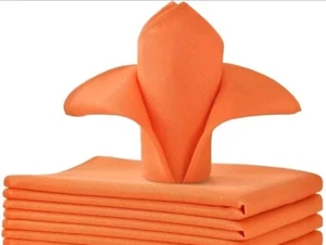 Stoffservietten ORANGE 5er Set Stoffservietten Leinen Hochzeit Party 16" x 16" - Bild 1 von 8