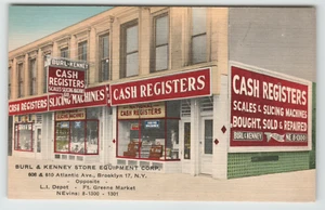 Postkarte Werbung Burl & Kenney Registrierkasse Geschäft Brooklyn, NY - Bild 1 von 2