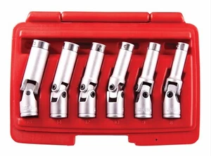 PK 8-16mm 6pc Extra Long Swivel Glow/ Spark Plug Socket Set Wobble Removal Tools - Picture 1 of 11