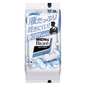 Men's Biore Body Sheet for Whole Body Clean soap scent 28 sheet Lots of liquid - Picture 1 of 6