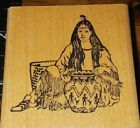 Tribal Indian Woman With Baskets Coma Pottery, Embossing Arts(708)