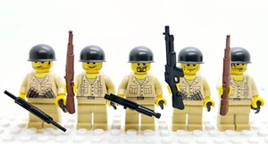 WW2 USMC Tan Infantry Soldiers made with real LEGO® Minifigures - Picture 1 of 2