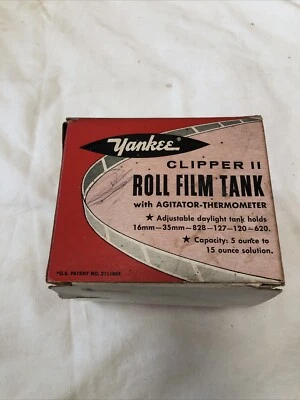 Tanque de película en rollo Yankee Clipper II de colección con carrete de carga automática agitador termómetro Foto 1 de 4