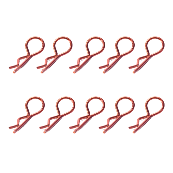 SpeedTek RC 1/10 & 1/8 RC Car Bent Body Clips (10) (Red) - Image 1 of 1