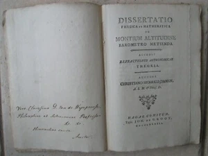 DAMEN : PHYSICA ET MATHEMATICA, 1783. Baromètre et réfraction astronomique. - Picture 1 of 16