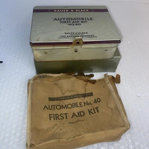 vintage Bauer & Black 40’s-50’s Automobile No 40 First Aid Kit Rare K - Picture 1 of 10