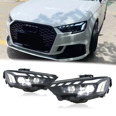 Conjunto de faros proyectores secuenciales LED DRL para AUDI A3 S3 8V 2017-2020 Foto 1 de 4