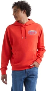 Hanes Mens Explorer French Terry Hoodie Lightweight Graphic Orange Ombre City XS - Picture 1 of 7