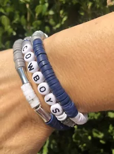 Women’s Dallas Cowboys Football Beaded Bracelet Stack, Jewelry, Cowboys Gift - Picture 1 of 2